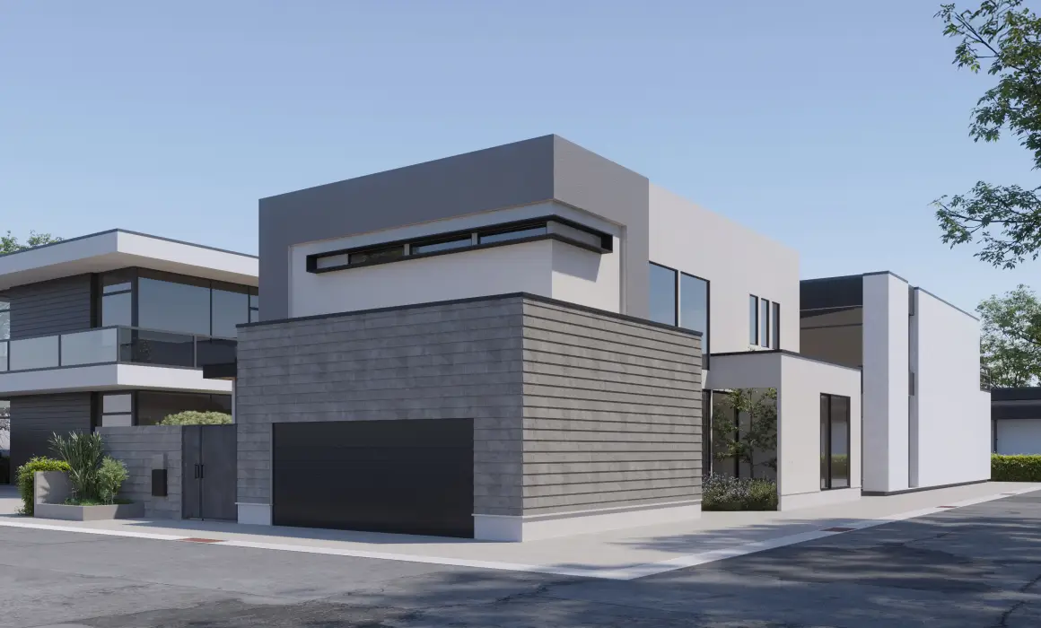 重厚なタイルと美しいモノトーンの調和