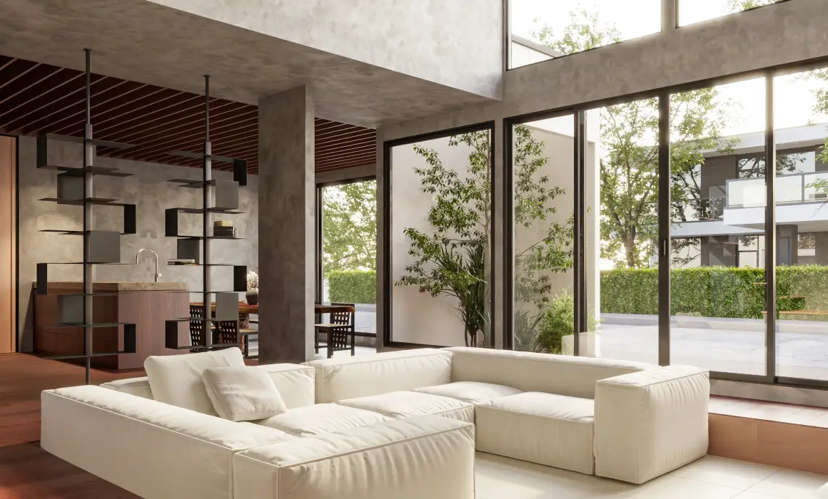 ダイナミックな吹き抜けと光が織りなす空間